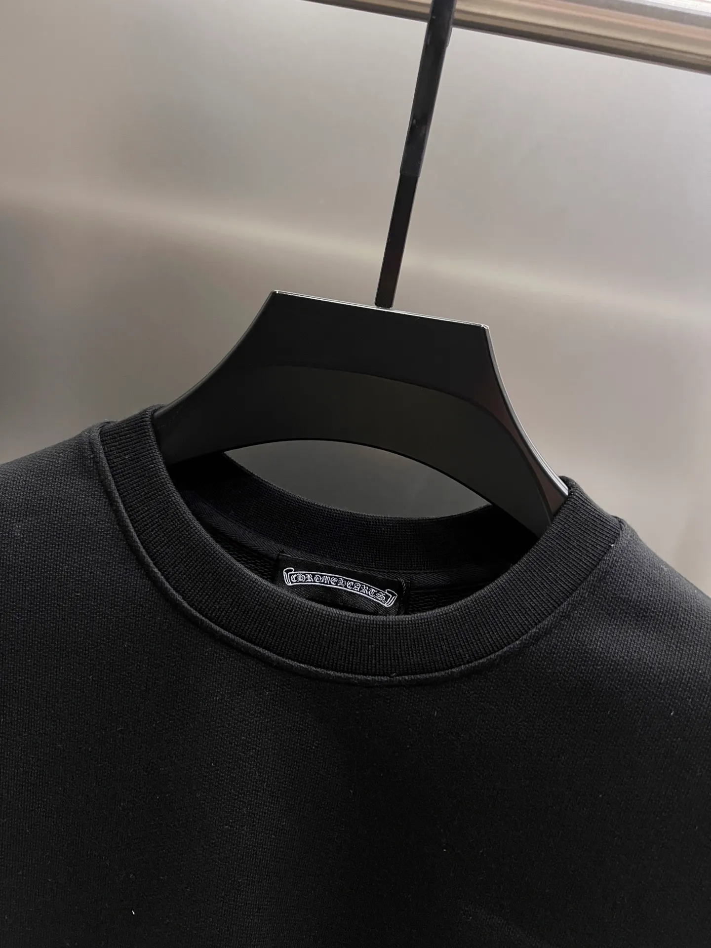 🅿️310 CH Cro 2025 Autumn and Winter New Style Customized 430g double yarn fabric, round neck long-sleeved sweatshirt, chest cross patch embroidery process, classic Sanskrit letter embroidery patch + hardware design process, high-end version! The same loose version for men and women S M L XL XXL five sizes color black white